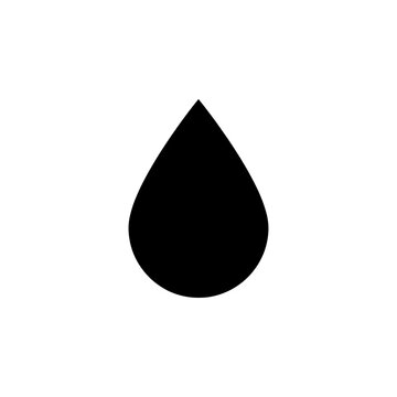 Simple black water drop icon isolated on a white background