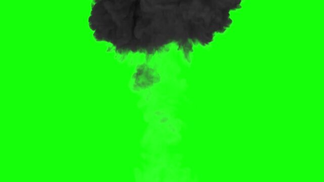 3d rendered animation of explosion on green screen
