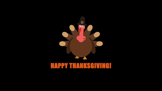 Thanksgiving Turkey Loading Screen Animation with Alpha Channel