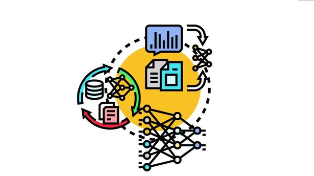 Machine learning language understanding algorithm processes data, analyzes information, and develops artificial intelligence solutions for advanced natural language processing