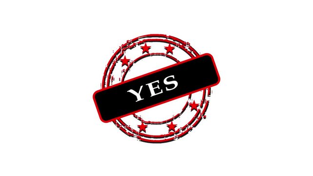 Yes - Stamp, Imprint, Seal Template. Motion Graphics Video Footage. Chroma key. 4K Stamp Imprint Seal Template Animation. Alpha Channel