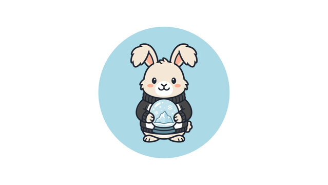 Rabbit in sheep costume holding a crystal ball.
