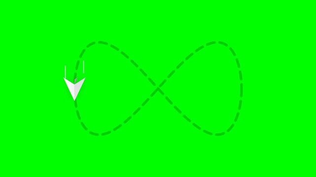 Paper Plane Flying In An Infinity Loop Path Animation Minimalist Concept For Travel Logistics Business Strategy Success And Endless Growth Motion