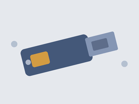 Flat vector usb flash drive illustration for portable data storage