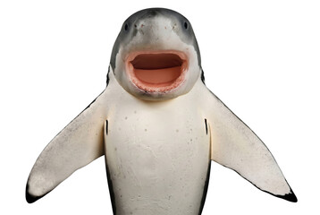 Creative Hybrid Animal Fusion of Great White Shark and Penguin © Nadira