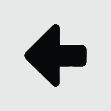 Left arrow vector icon for website navigation and interface design