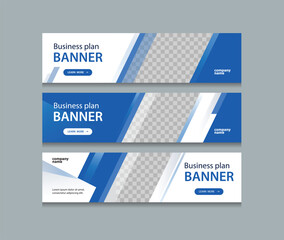 Fototapeta na wymiar horizontal web banner design background template. Suitable for web and social media ads. Vector illustration file with Space to add pictures.