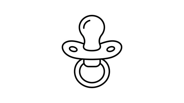 Baby pacifier line icon representing newborn comfort and soothe toy.