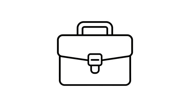 Business briefcase outline icon for professional travel and work.