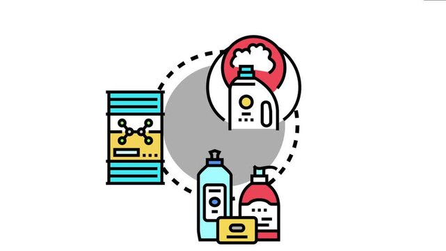 Cleaning products concept mild solvents and compatible chemical compounds in various containers, representing solutions for household hygiene and safe product development