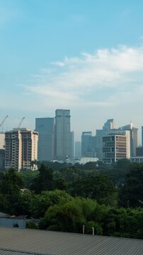 Vertical video - Timelapse of Jakarta skylines in the morning