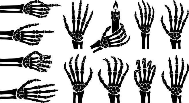 Skeleton Hands and Creepy Halloween Candle Silhouette CollectionSkeleton Hands and Creepy Halloween Candle Silhouette Collection