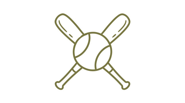 Minimal baseball bat crossed icon