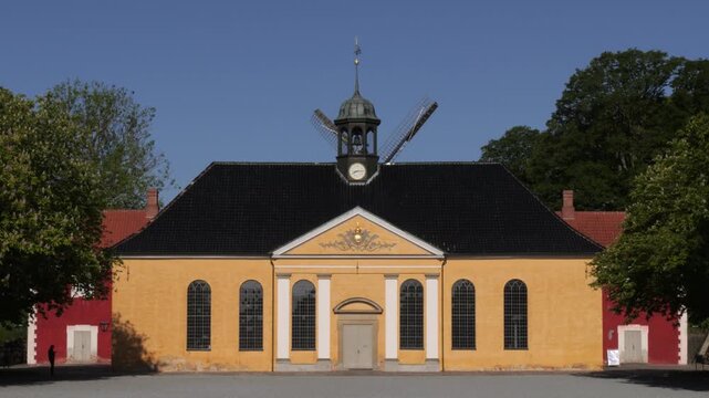 Front view of Kastellet Church (Kastelskirken) in Copenhagen city, Denmark