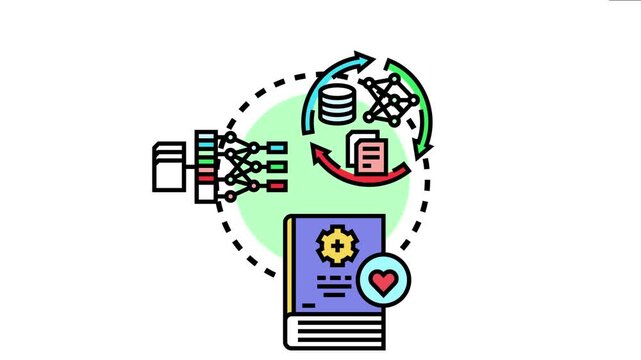 Microlearning concept engaging educational content delivery, knowledge acquisition, and efficient data processing for skilled development within a cyclical learning flow