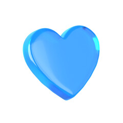 Fototapeta premium A vibrant blue glossy heart shape rendered in a clean minimalist three dimensional style isolated against a stark for modern love concepts.glass icon.3d render