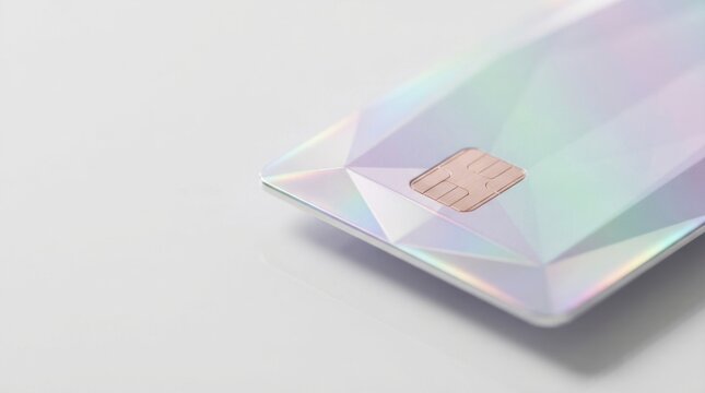 Modern holographic credit card with geometric texture