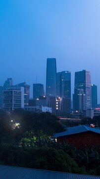 Vertical video - Morning timelapse of Jakarta central business district