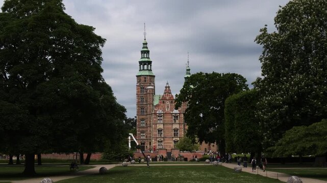 Exterior view of Renaissance Rosenborg Castle in Copenhagen city, Denmark