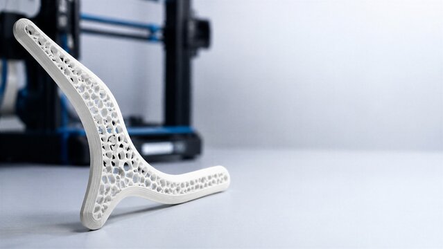 White 3d printed bone bone model object