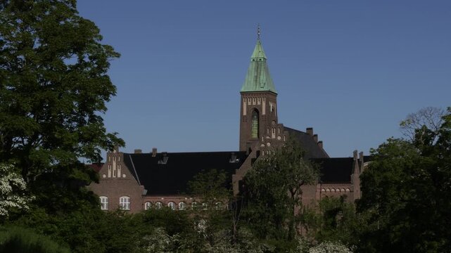 Exterior of Swedish Gustaf's Church (Svenska Gustafskyrkan) in Copenhagen