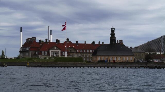 Historic Royal Danish Navy buildings at Nyholm in Copenhagen city, Denmark