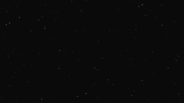 Stars twinkling in night sky with tiny white luminous speckles flickering across deep dark space for astronomy background overlay