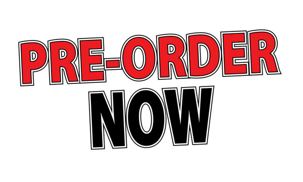 Preorder now text isolated on transparent background