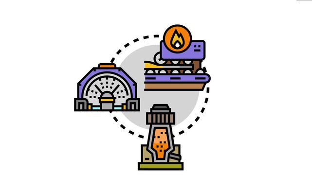 Metalworking industry equipment performing heat treatment procedures for producing diverse alloy materials, industrial production technology