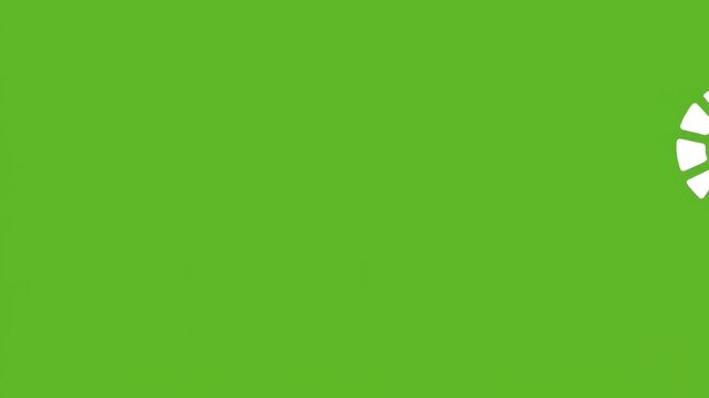 White segmented loading spinner circle on green screen background