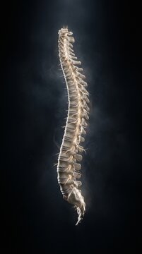 Human Spine With Glowing Spinal Nerves