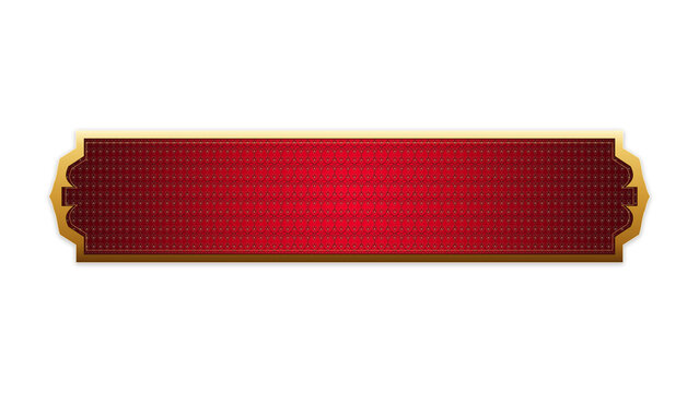 Red Decorative Nameplate Banner with Gold Ornamental Border