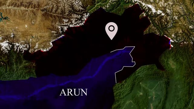 Arunachal Pradesh State Map Animation, Northeast India Location and Geography on Realistic Terrain