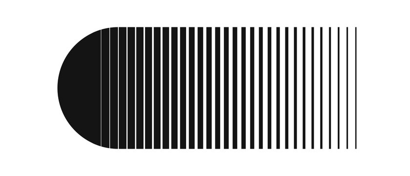 Abstract Black Speed Lines with Dynamic Horizontal Motion Effect on Transparent Background