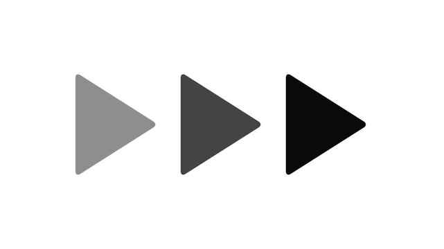 Animated Fast Forward Arrows Media Player Icon User Interface On White Background Graphic