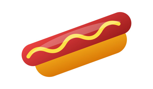 Delicious Hot Dog Vector Icon - Fast Food Sausage Snack PNG Clipart