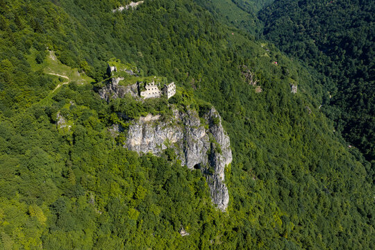 Kustul Monastery, a Greek Orthodox monastery located in the Macka district of Trabzon, built on the rocks. St. George Peristeriotas Monastery.