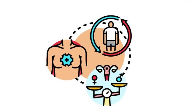 Menopause transition phase concept a woman's body experiencing hormonal rebalancing, body changes, and symptoms associated with perimenopause and postmenopause