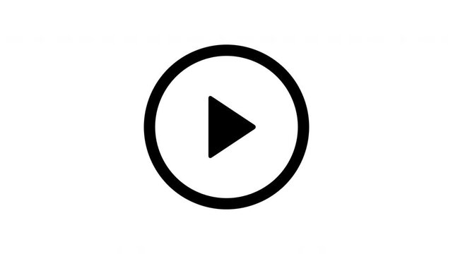Play Media Button Symbol For Video Player Interface Application On White