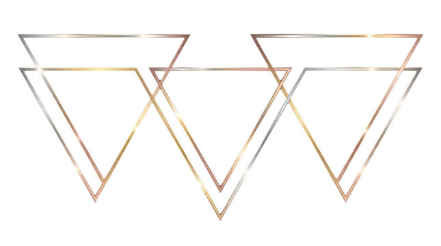 Abstract gold triangle frame design with geometric lines