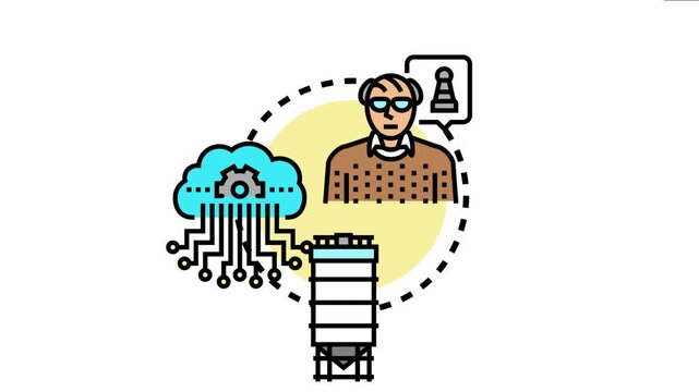 Person optimizing memory through a mental technique, associating information and data with an imagined building structure for enhanced recall and learning