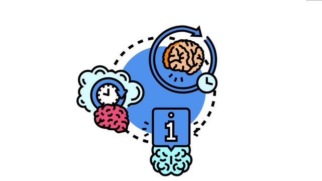 Human brain processing, learning, and recalling data, representing memory improvement, mental development, and understanding new information
