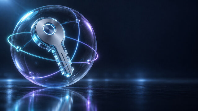 Quantum cryptographic key protected inside secure digital sphere