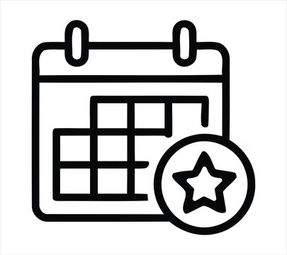 Calendar with a star icon representing important dates and scheduling