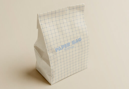 Studio Background with Paper Packaging Bag Mockup