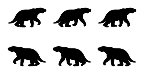 Dinosaur Silhouettes, Prehistoric Animal Icons, Jurassic Era Vector Graphics, Retro Dino Collection © Pritom