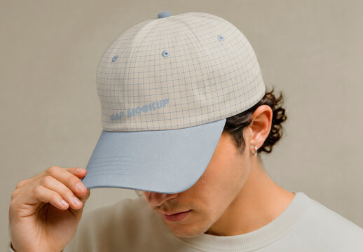 Studio Portrait with Baseball Cap Mockup