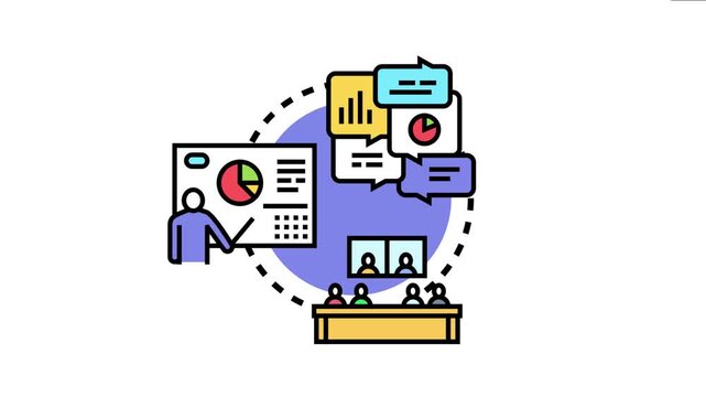 People collaborating and analyzing data during a presentation to understand user requirements, focusing on development, feedback, and customer satisfaction for project success