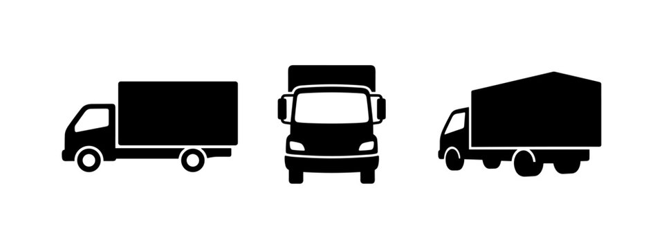 Box truck delivery vehicle icons