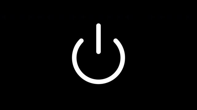 Power Button User Interface Symbol For Electronic Device Control On Black Background